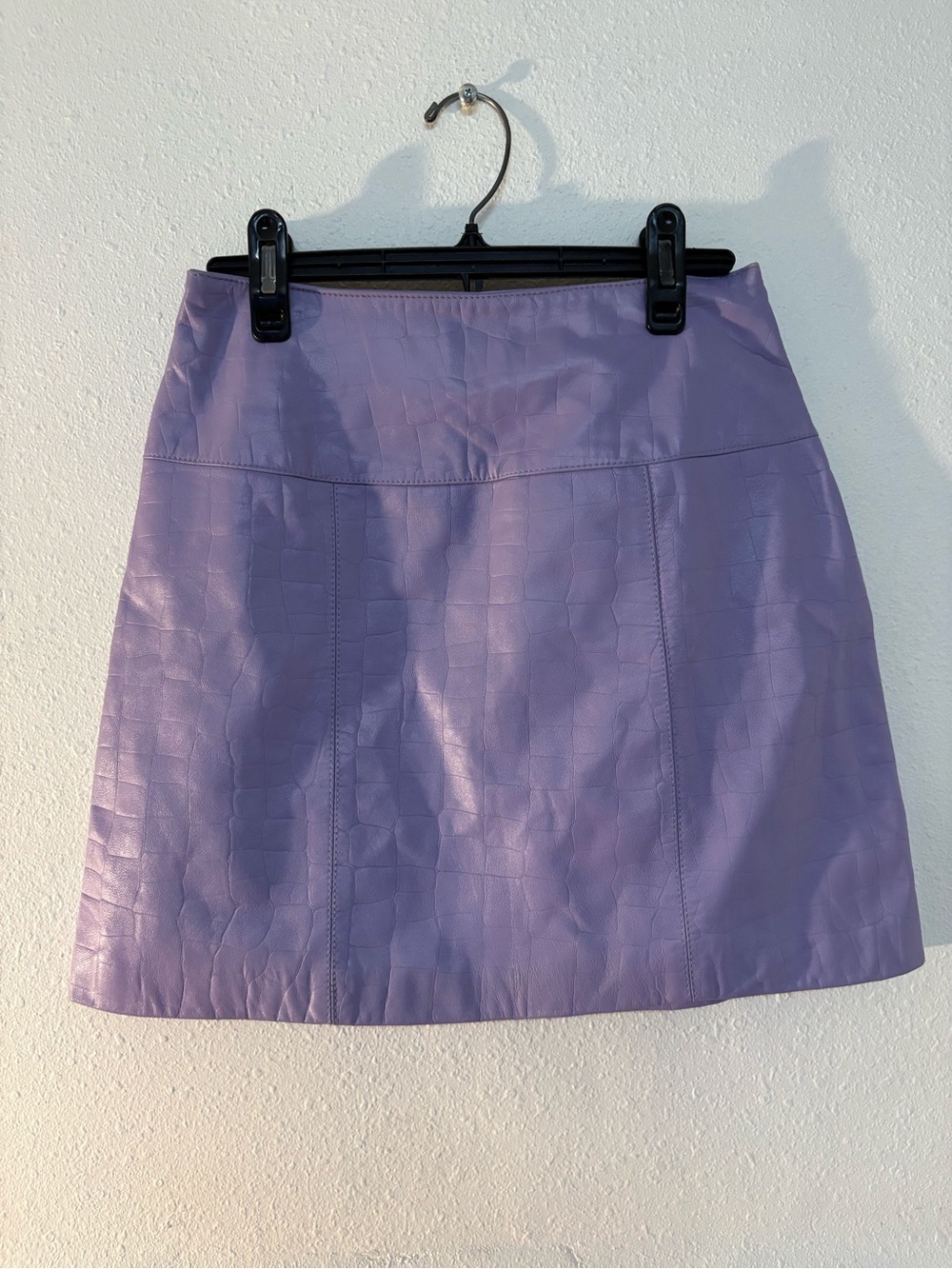 Alberto Makali Purple Faux-Leather Mini Skirt